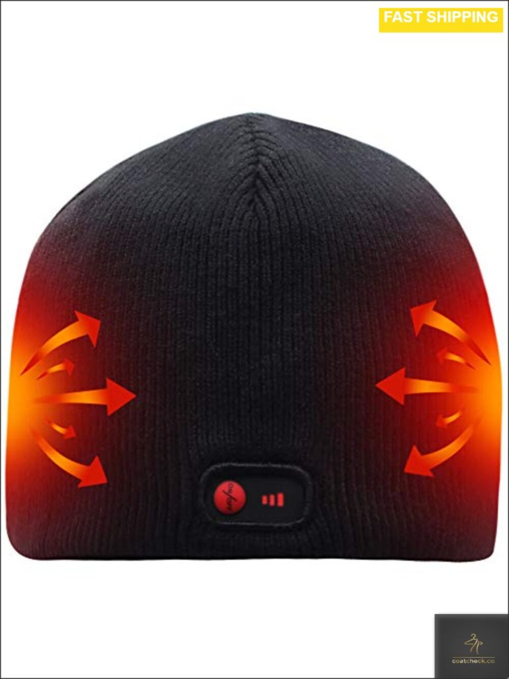 Rechargeable Heated Beanie Hat Acrylic Fleece Winter Warm Cap